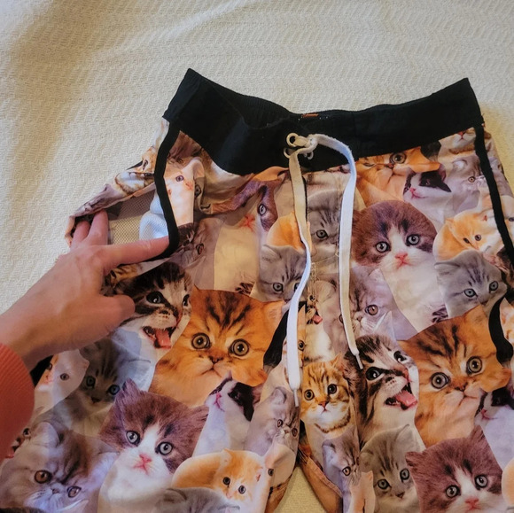 Men's Cat Swim Trunks board shorts size S - Picture 2 of 6